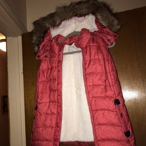 NWT Green Tea Soft Plush Warm Hooded Puffer Vest